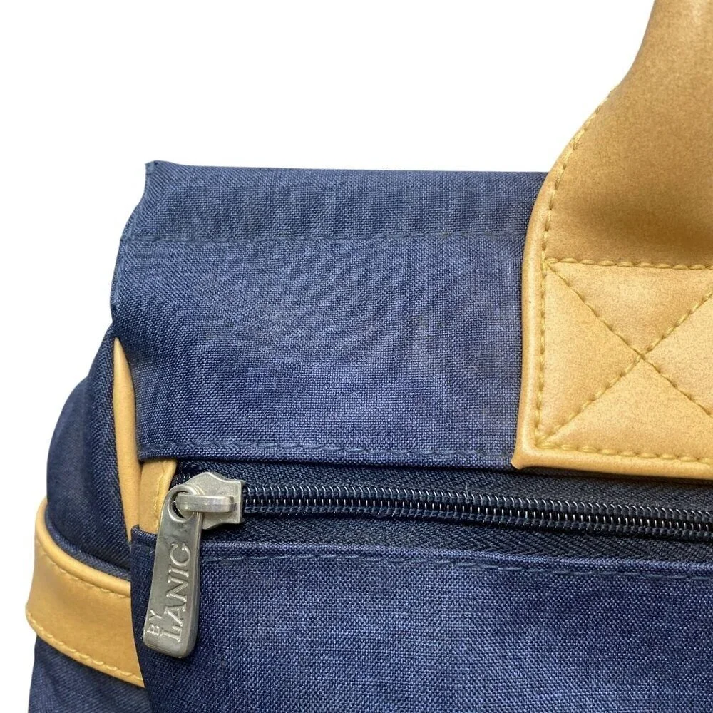 Luxury Golf Duffle Bag Navy Blue Duffle Embroidered Crest by Tags Lanig